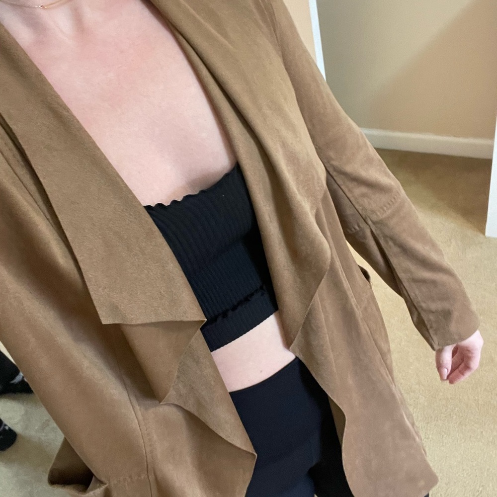 Suede feel cardigan